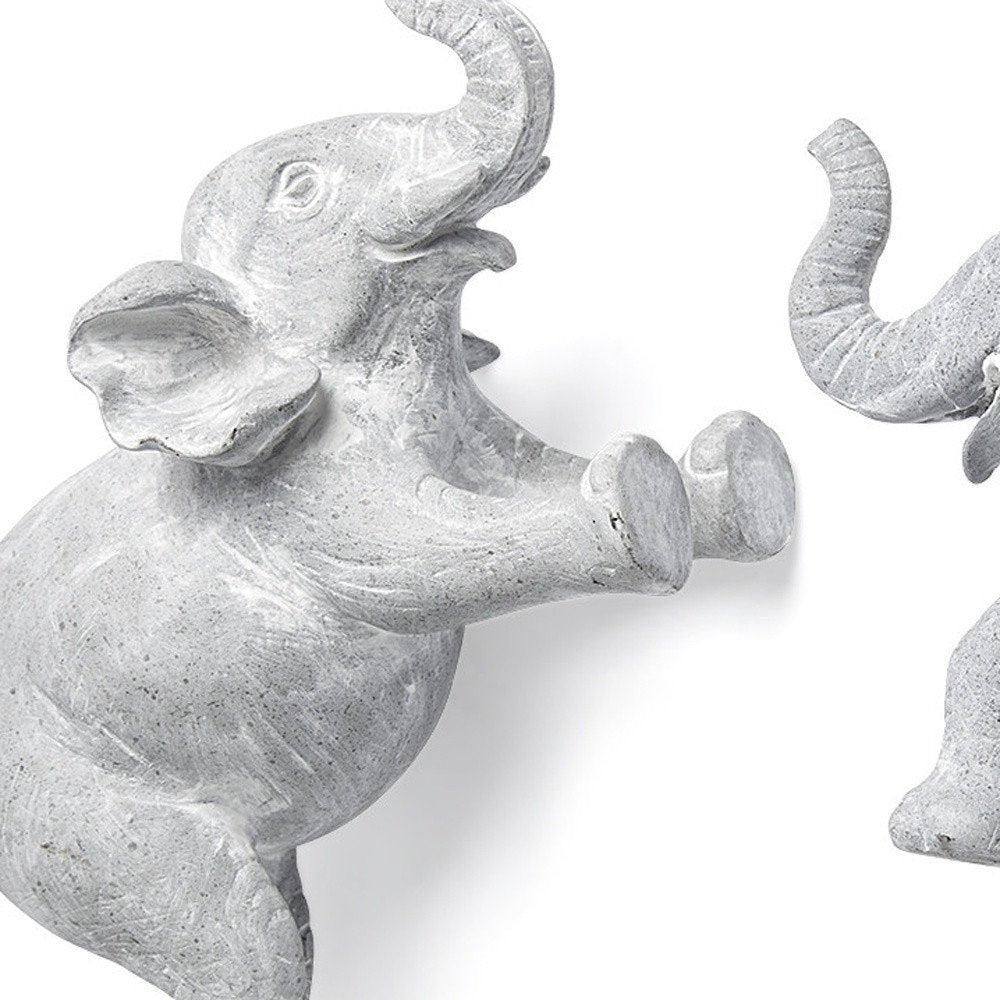 Set of Two Maynard I Gray Elephant Resin Hanging Dimensional Sculpture — view 2