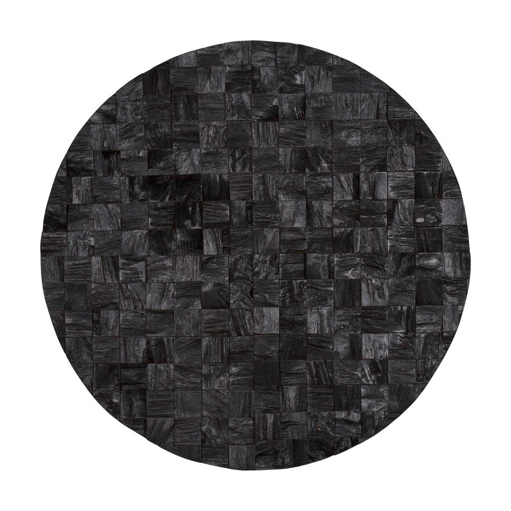 Into the Abyss II 32" X 32" Black Geometric Wood Circle Hanging Dimensional Sculpture — view 1