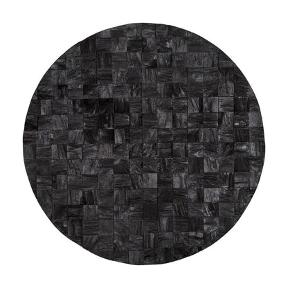 Into the Abyss II 32" X 32" Black Geometric Wood Circle Hanging Dimensional Sculpture