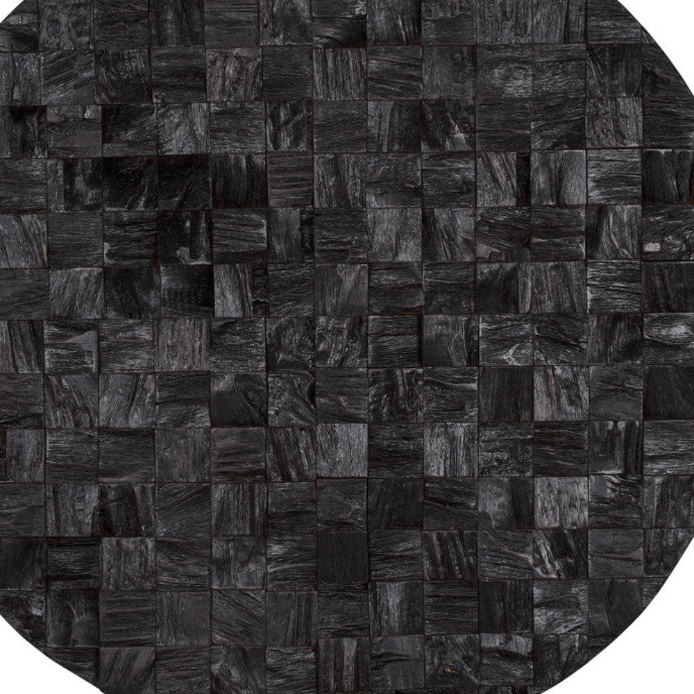 Into the Abyss II 32" X 32" Black Geometric Wood Circle Hanging Dimensional Sculpture — view 2