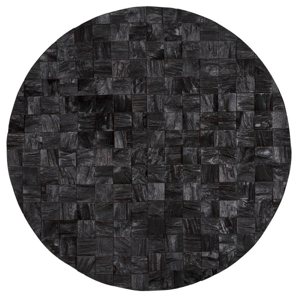 Into the Abyss II 32" X 32" Black Geometric Wood Circle Hanging Dimensional Sculpture — view 3