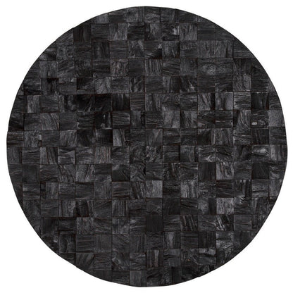 Into the Abyss II 32" X 32" Black Geometric Wood Circle Hanging Dimensional Sculpture