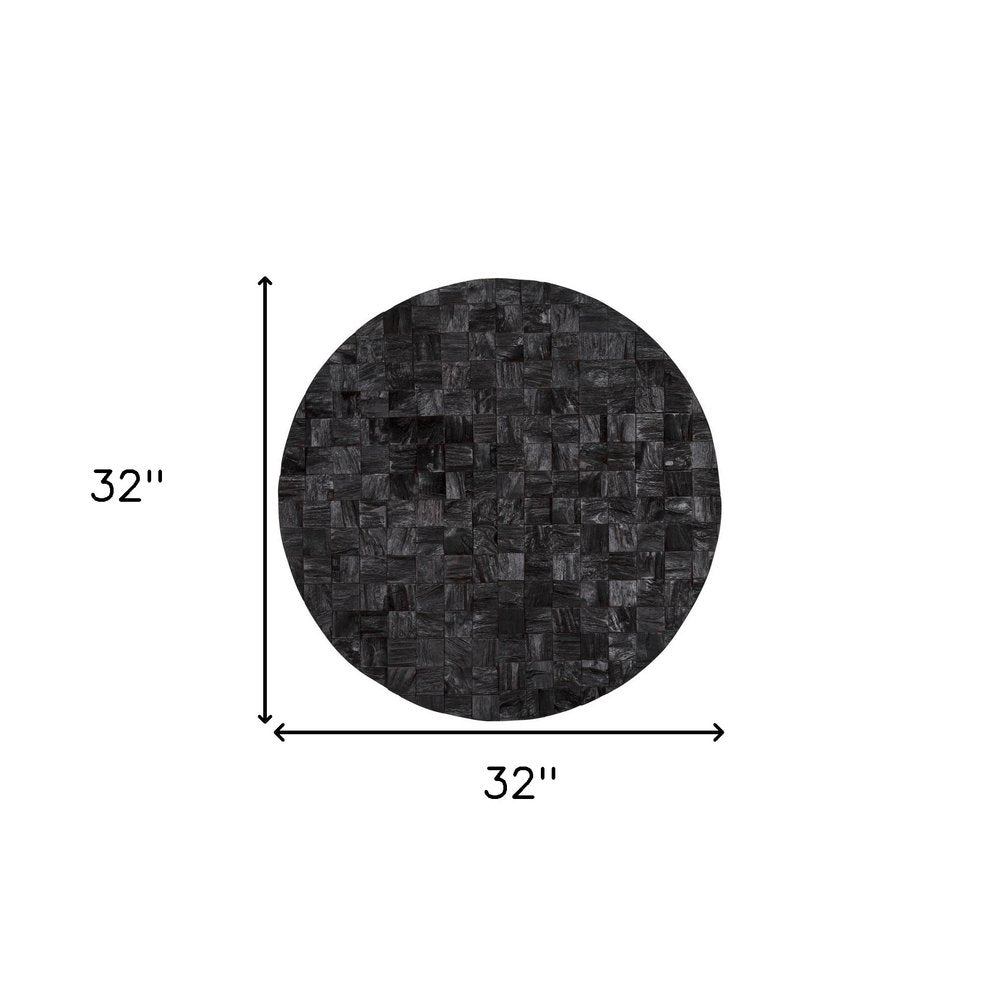 Into the Abyss II 32" X 32" Black Geometric Wood Circle Hanging Dimensional Sculpture — view 4