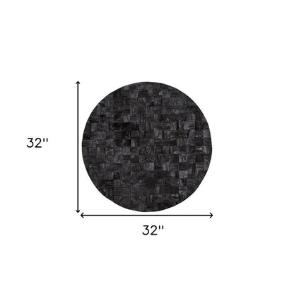 Into the Abyss II 32" X 32" Black Geometric Wood Circle Hanging Dimensional Sculpture