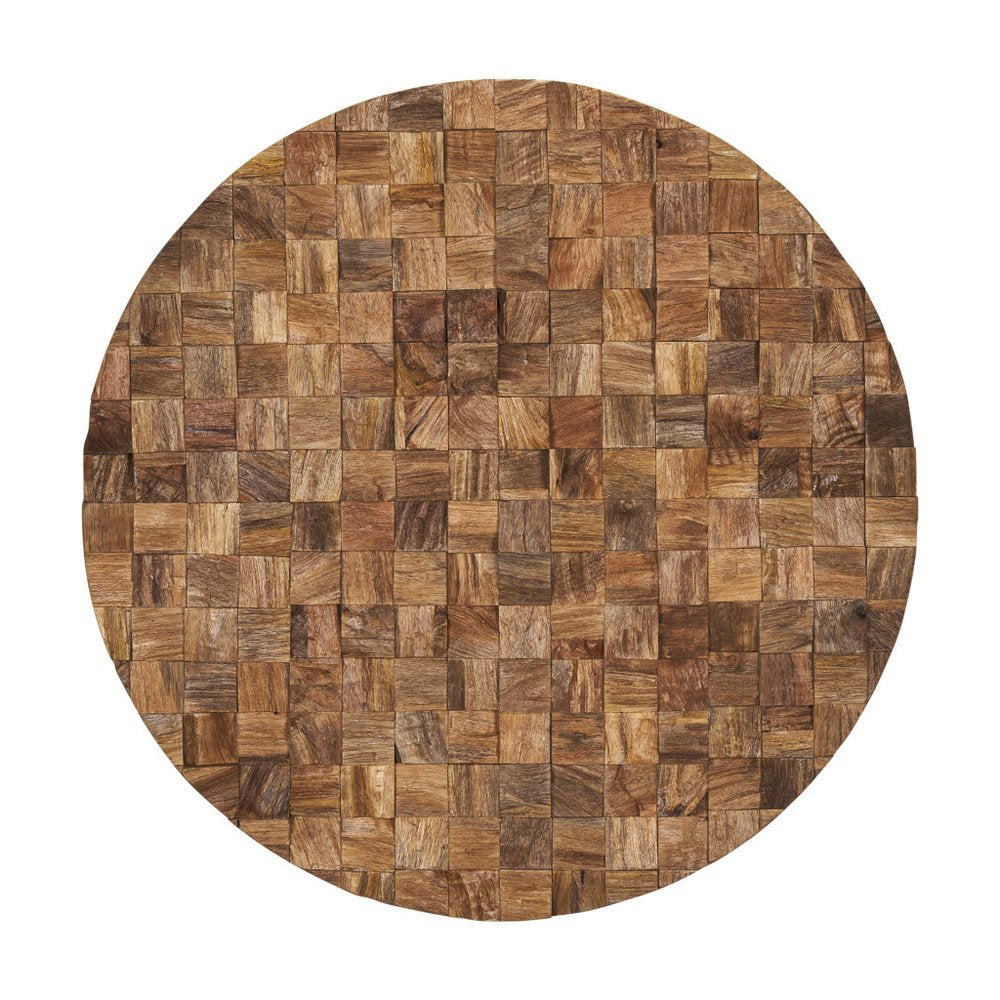 Into the Abyss II 32" X 32" Brown Geometric Wood Circle Hanging Dimensional Sculpture — view 1