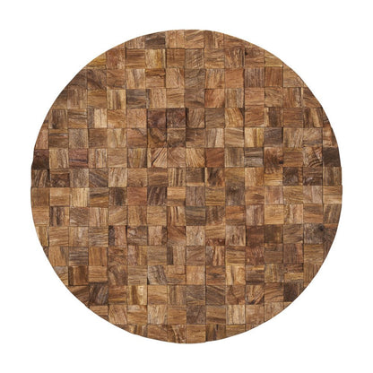 Into the Abyss II 32" X 32" Brown Geometric Wood Circle Hanging Dimensional Sculpture