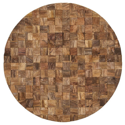 Into the Abyss II 32" X 32" Brown Geometric Wood Circle Hanging Dimensional Sculpture