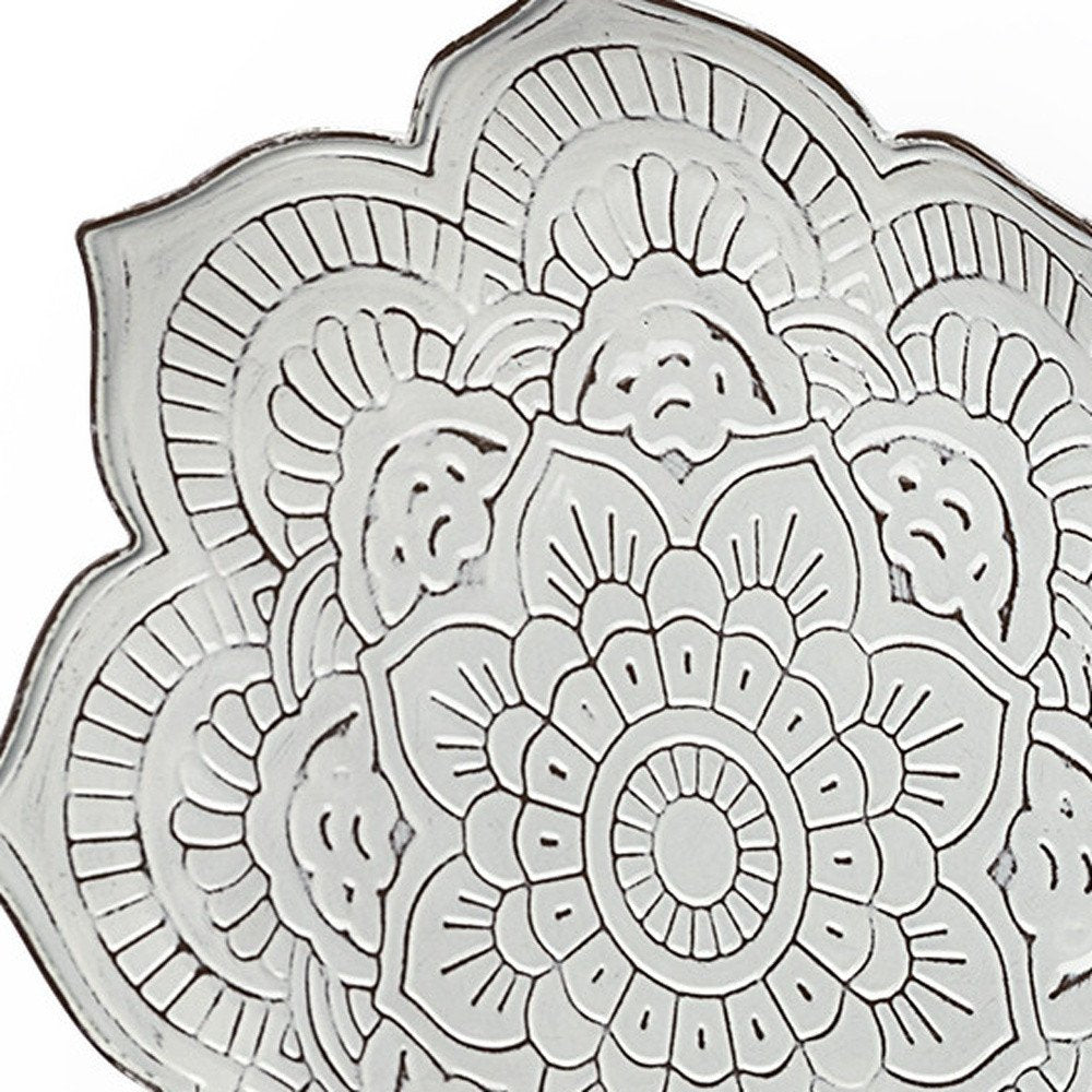 Set of Two Miranda Silver Flower Mandala Metal Hanging Dimensional Sculpture — view 2