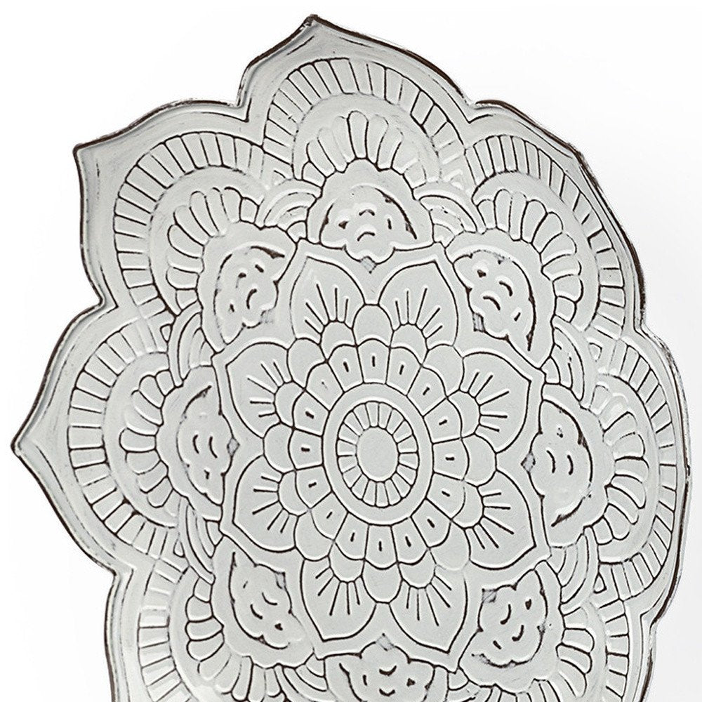 Set of Two Miranda Silver Flower Mandala Metal Hanging Dimensional Sculpture — view 3