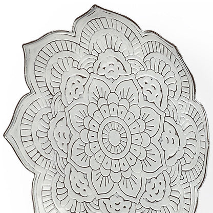 Set of Two Miranda Silver Flower Mandala Metal Hanging Dimensional Sculpture