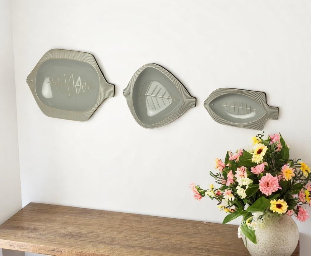 Set of Three Samira Gray Fish Metal Hanging Dimensional Sculpture — view 4
