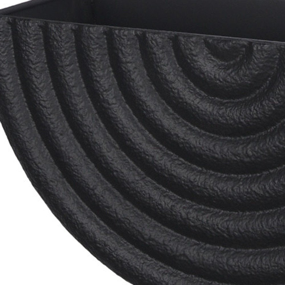 Set of Two Black Metal Geometric Half Moon Wall Planters HomeRoots