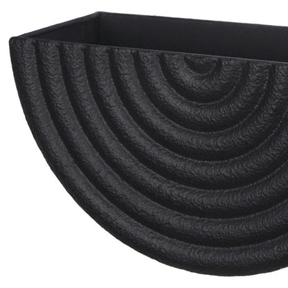 Set of Two Black Metal Geometric Half Moon Wall Planters HomeRoots