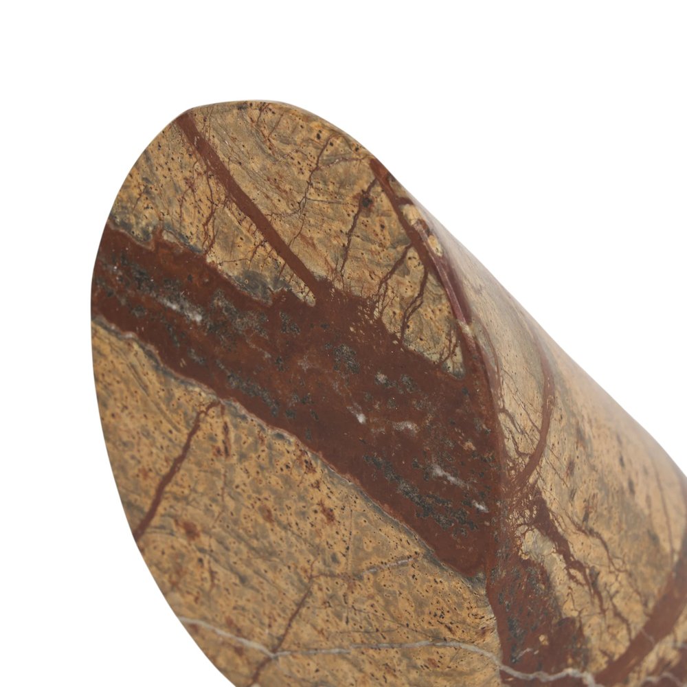 Set of Two Brown Marble Geometric Decorative Bookends HomeRoots