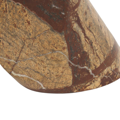 Set of Two Brown Marble Geometric Decorative Bookends HomeRoots