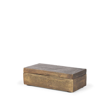 3" Gold Metal Decorative Box Tabletop Sculpture HomeRoots