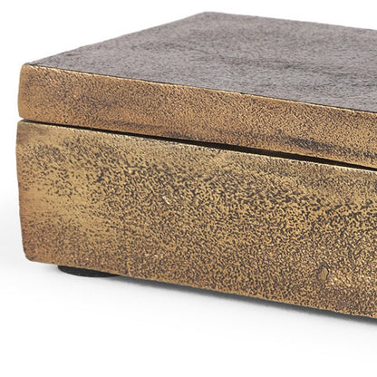 3" Gold Metal Decorative Box Tabletop Sculpture HomeRoots