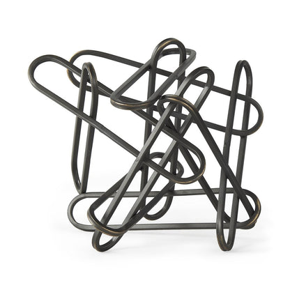 12" Black Metal Abstract Tabletop Sculpture HomeRoots