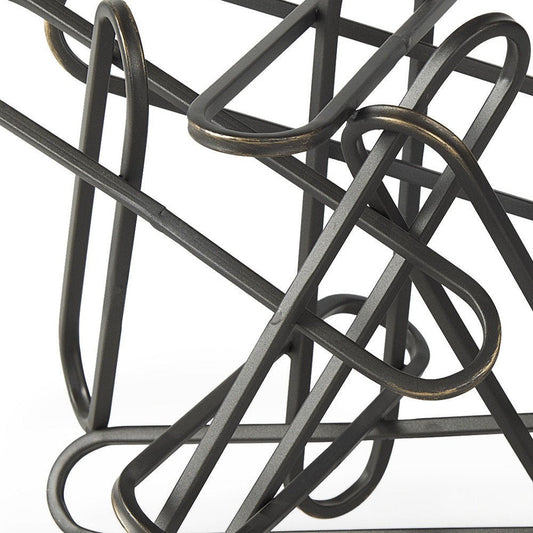 12" Black Metal Abstract Tabletop Sculpture HomeRoots