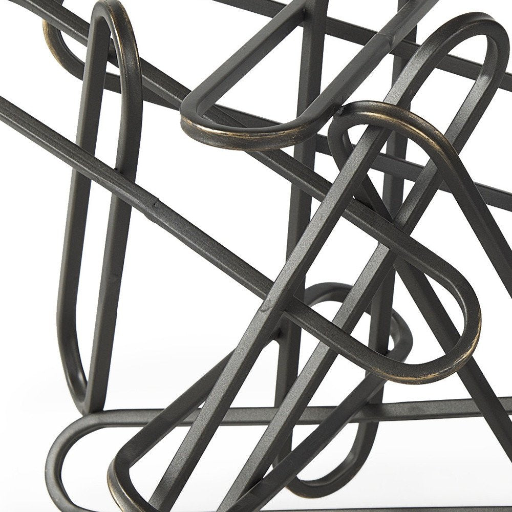 12" Black Metal Abstract Tabletop Sculpture HomeRoots