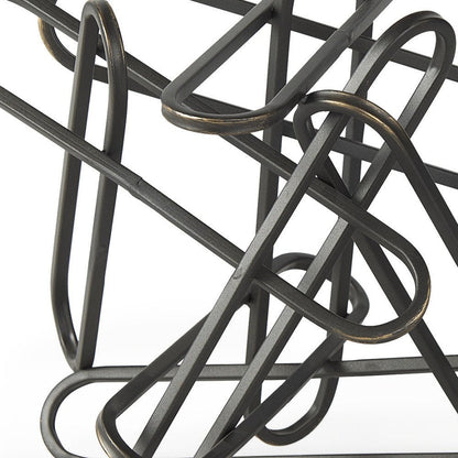 12" Black Metal Abstract Tabletop Sculpture HomeRoots