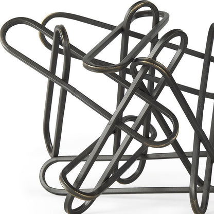 12" Black Metal Abstract Tabletop Sculpture HomeRoots