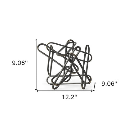 12" Black Metal Abstract Tabletop Sculpture HomeRoots