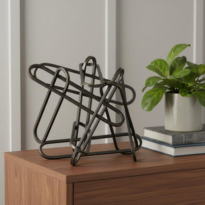 12" Black Metal Abstract Tabletop Sculpture HomeRoots