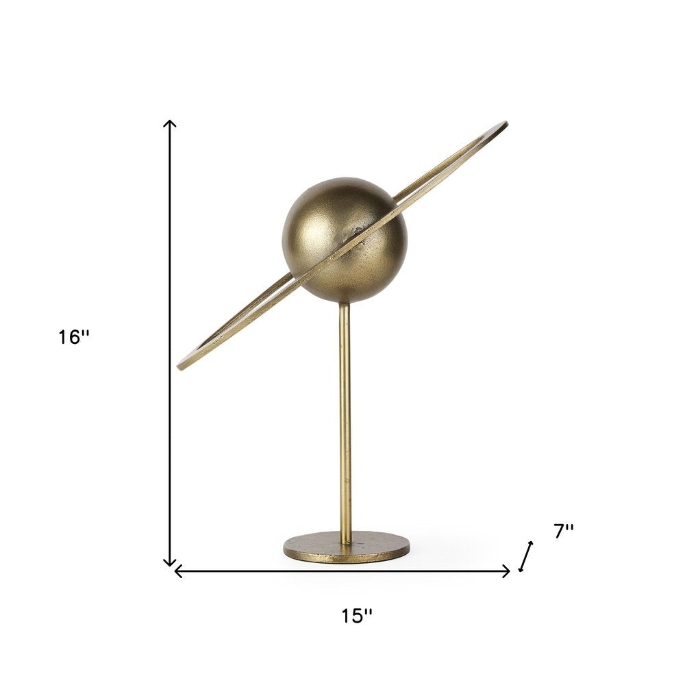 16" Gold Iron Solar System Tabletop Sculpture HomeRoots