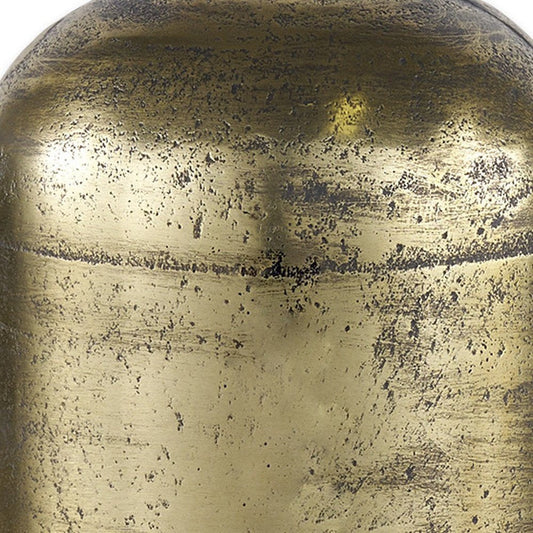 15" Antiqued Brass Cast Aluminum Cylindrical Tabletop Sculpture HomeRoots