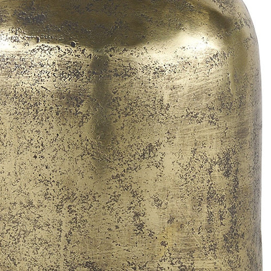 7" Antiqued Brass Cast Aluminum Cylindrical Tabletop Sculpture HomeRoots