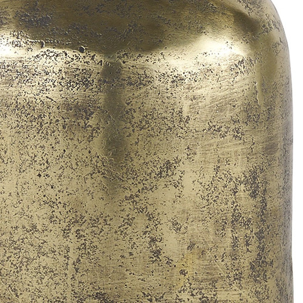 7" Antiqued Brass Cast Aluminum Cylindrical Tabletop Sculpture HomeRoots