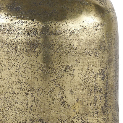 7" Antiqued Brass Cast Aluminum Cylindrical Tabletop Sculpture HomeRoots