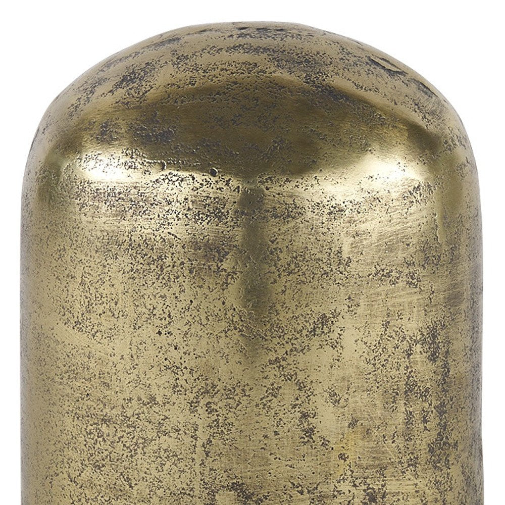 7" Antiqued Brass Cast Aluminum Cylindrical Tabletop Sculpture HomeRoots
