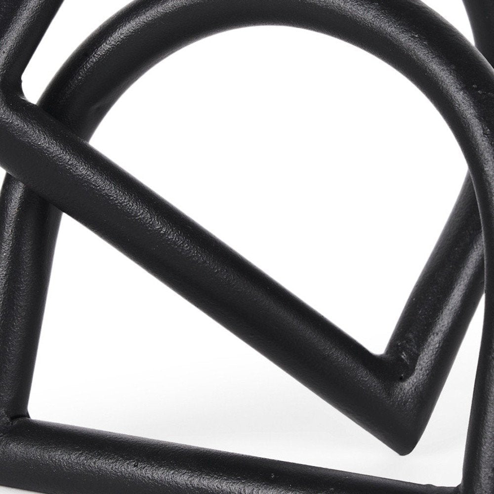 6" Black Iron Modern Abstract Tabletop Sculpture HomeRoots