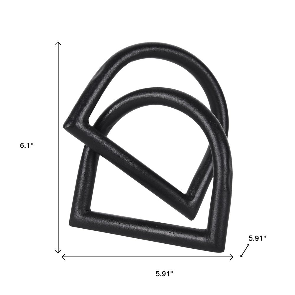 6" Black Iron Modern Abstract Tabletop Sculpture HomeRoots