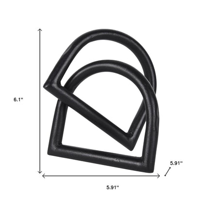 6" Black Iron Modern Abstract Tabletop Sculpture HomeRoots