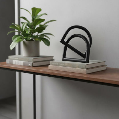 6" Black Iron Modern Abstract Tabletop Sculpture HomeRoots