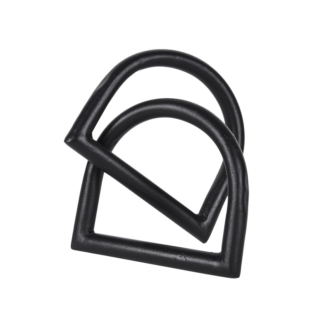 6" Black Iron Modern Abstract Tabletop Sculpture HomeRoots