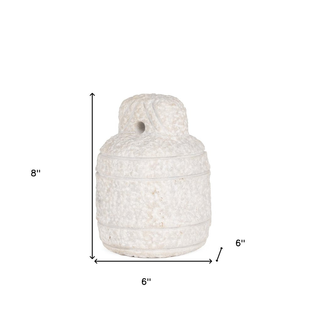 8" White Marble Door Stop HomeRoots