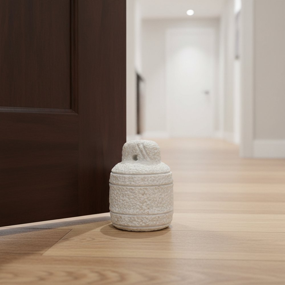 8" White Marble Door Stop HomeRoots