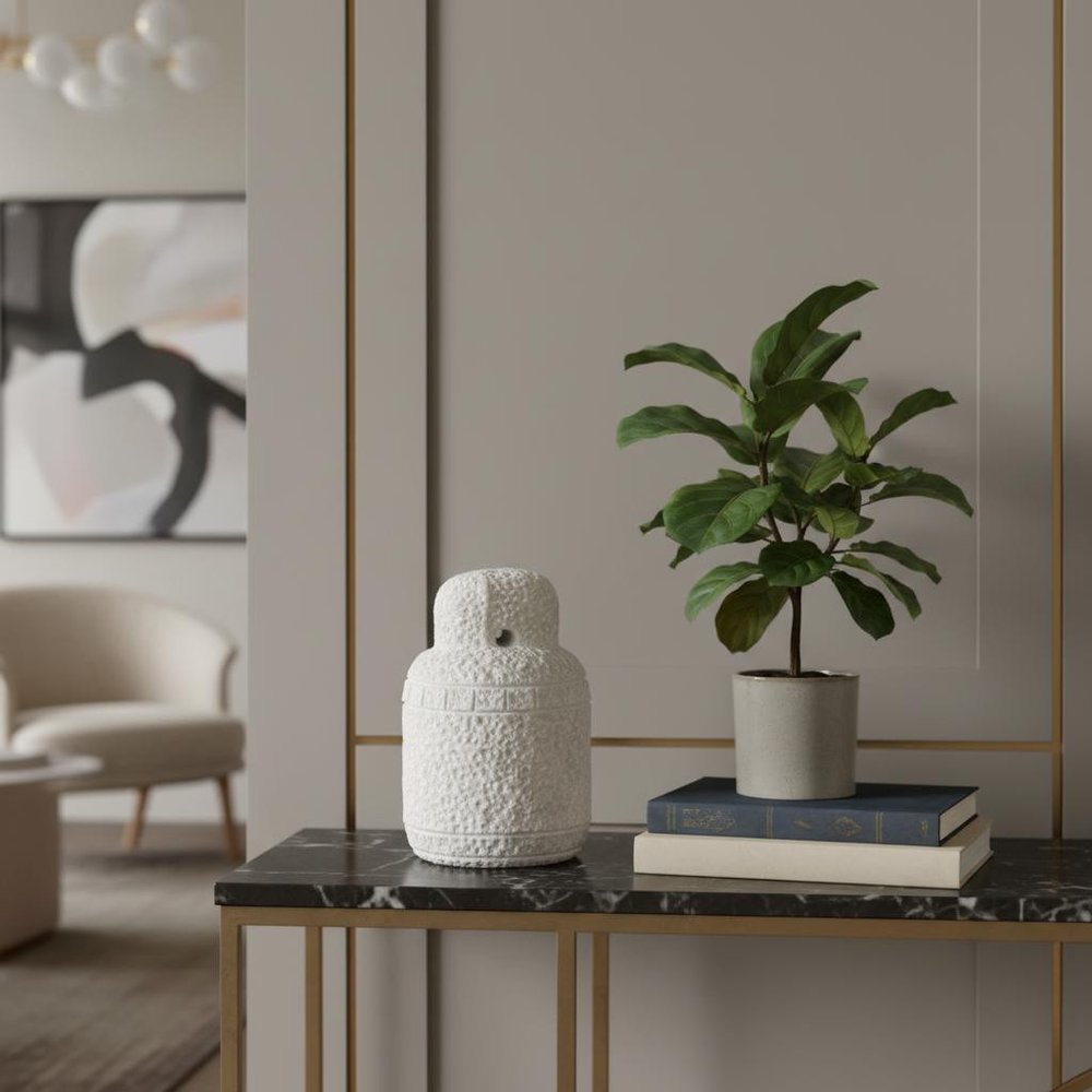 10" White Marble Door Stop HomeRoots