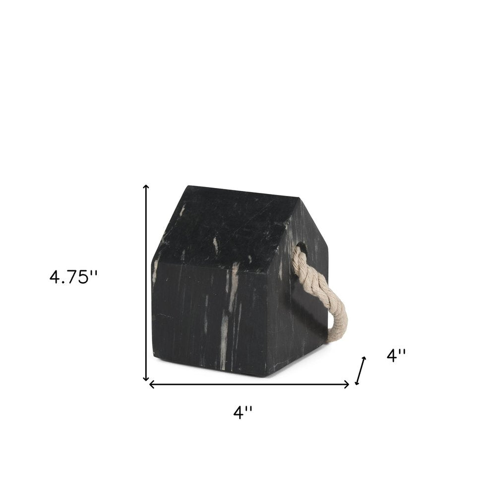 5" Black Marble Tabletop Sculpture HomeRoots