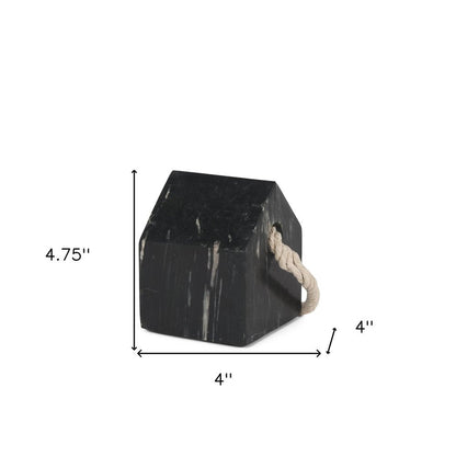 5" Black Marble Tabletop Sculpture HomeRoots