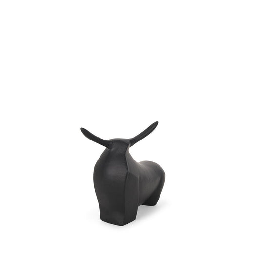 8" Black Aluminum Bull Tabletop Sculpture HomeRoots