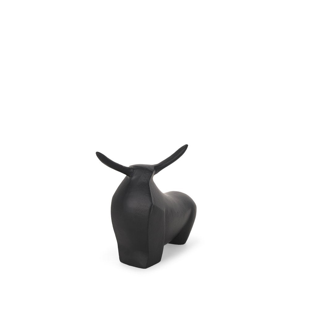 8" Black Aluminum Bull Tabletop Sculpture HomeRoots