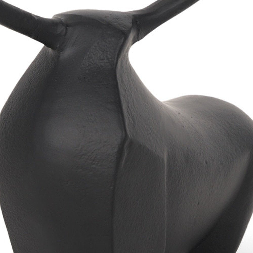 8" Black Aluminum Bull Tabletop Sculpture HomeRoots