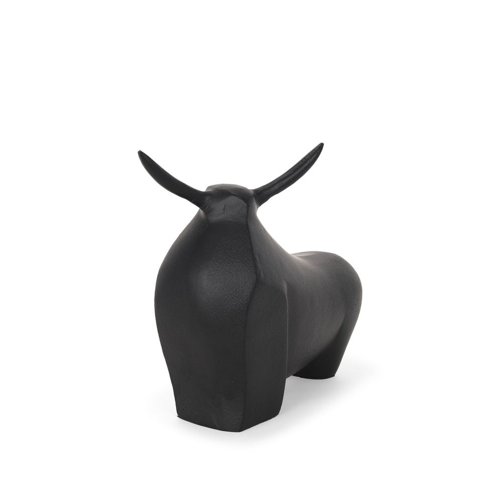 11" Black Aluminum Bull Tabletop Sculpture HomeRoots