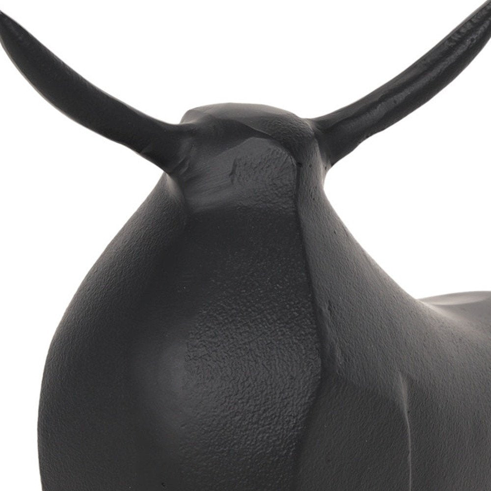 11" Black Aluminum Bull Tabletop Sculpture HomeRoots