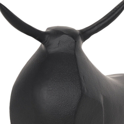 11" Black Aluminum Bull Tabletop Sculpture HomeRoots
